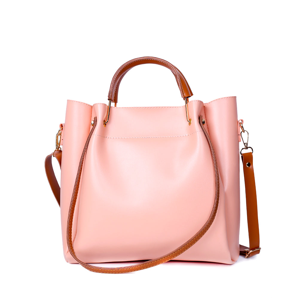 Job Joy T-Pink And Brown 2 Pcs Handbag