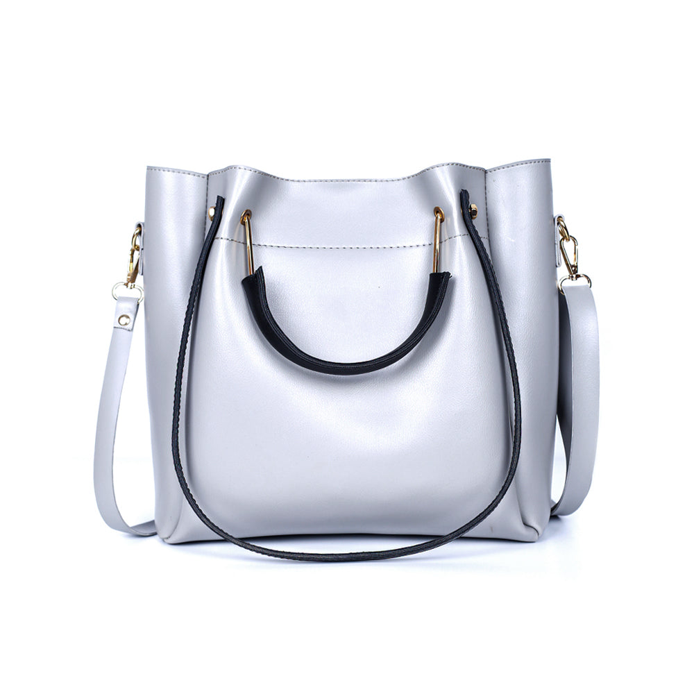 Job Joy Grey and Black 2 Pcs Handbag