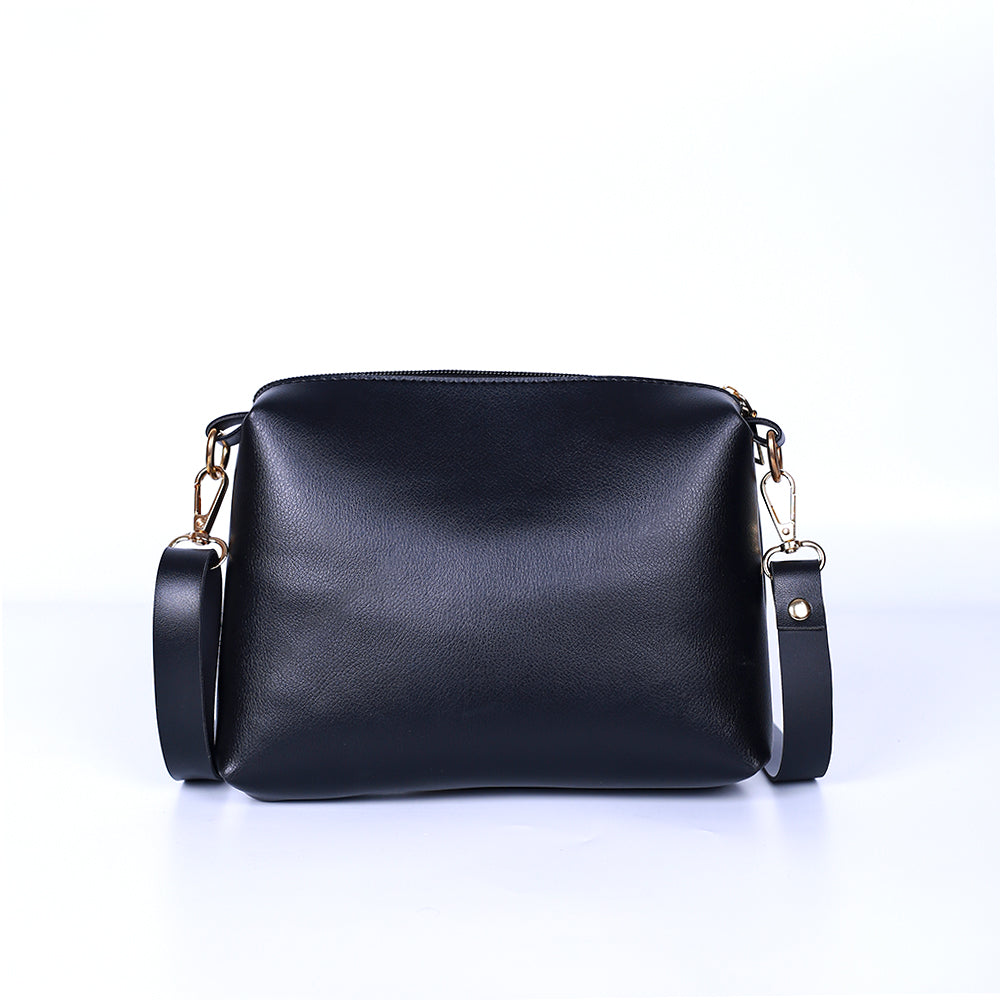 Job Joy Grey and Black 2 Pcs Handbag