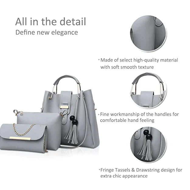 Queen 3 Pcs Blue Handbag