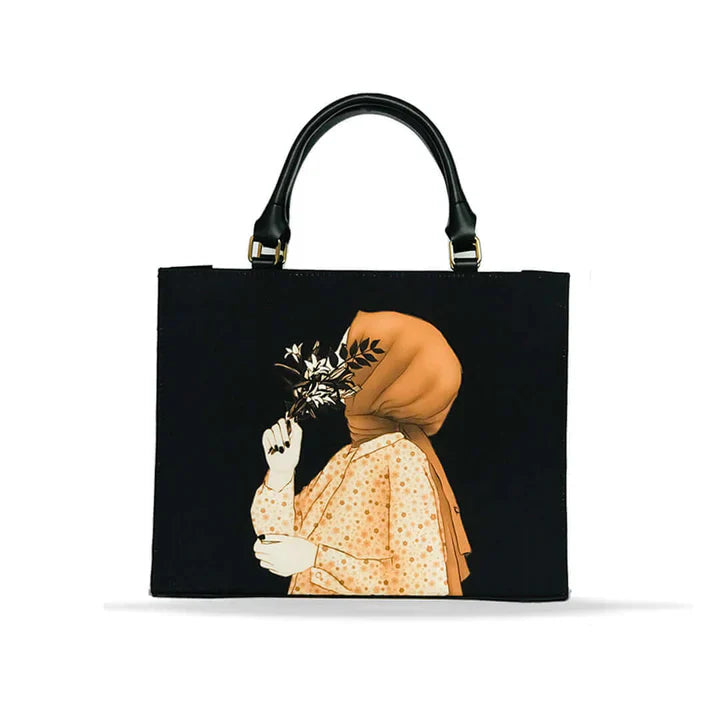 Hijab Girl Beige Canvas Tote Bag