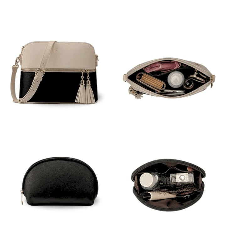 Dream Beige and Black 3 Piece Handbag