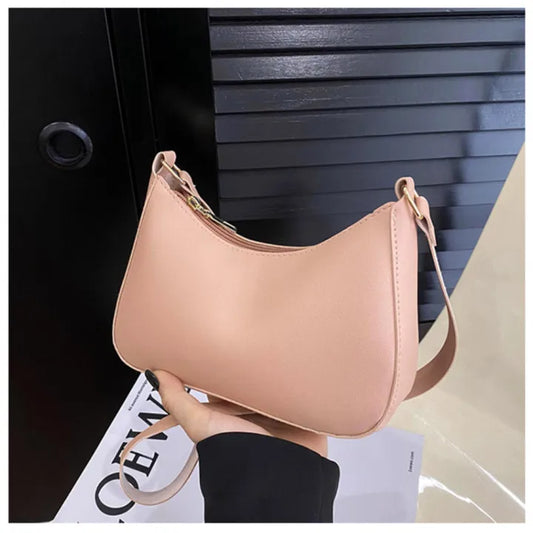 Pink Half Moon Crossbody Bag