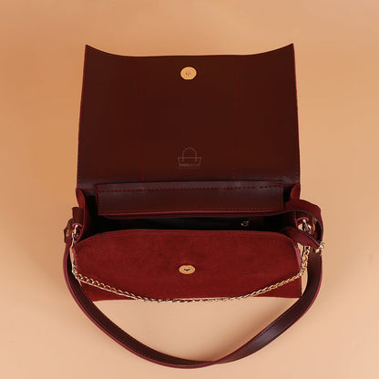 Sleeve Maroon Crossbody Bag