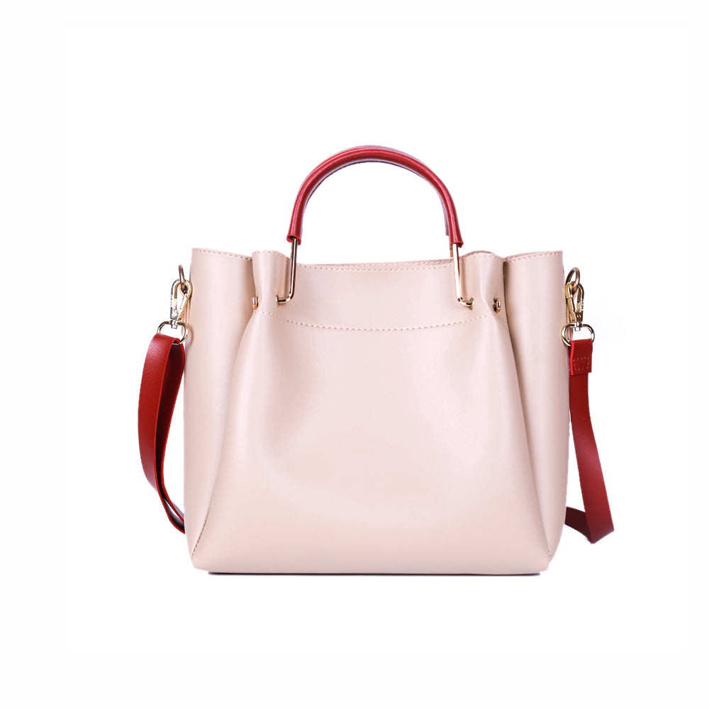 Job Joy Maroon And White 2 Pcs Handbag